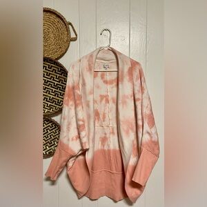 Wonderly Tie Die Waffle Women 2X Coccon Cardigan Dolman Sleeve